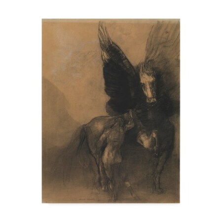 Odilon Redon 'Pegasus And Bellerophon' Canvas Art,35x47